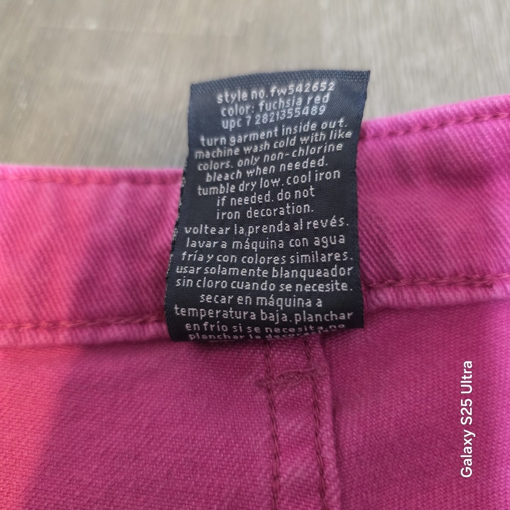 Faded Glory fushia red/dark pink embellished capri pants 26W bling Y2K? - Picture 12 of 12